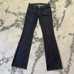 7 Seven For All Mankind Womens Size 28 Blue Long Bootcut Jeans Distressed Skinny